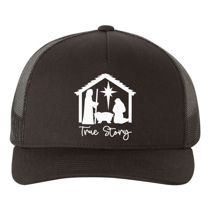 Christian Religious Christmas Nativity Scene True Story Yupoong Adult 5-Panel Trucker Hat