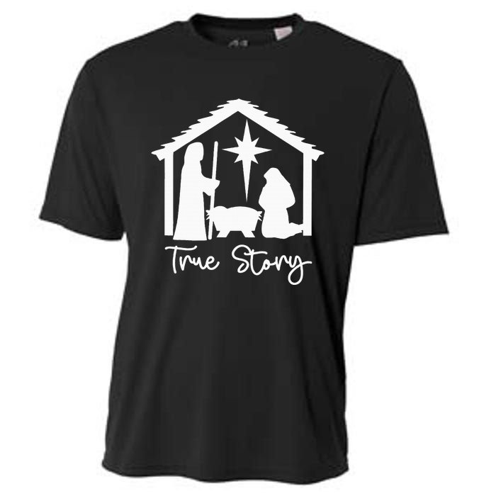 Christian Religious Christmas Nativity Scene True Story Cooling Performance Crew T-Shirt