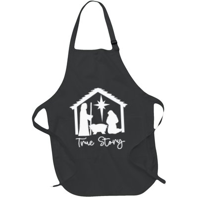 Christian Religious Christmas Nativity Scene True Story Full-Length Apron With Pockets