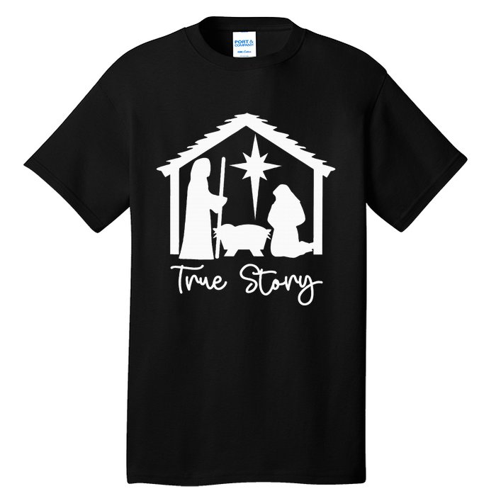 Christian Religious Christmas Nativity Scene True Story Tall T-Shirt