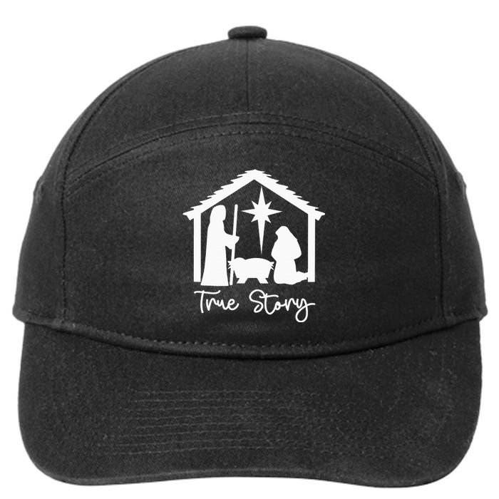 Christian Religious Christmas Nativity Scene True Story 7-Panel Snapback Hat