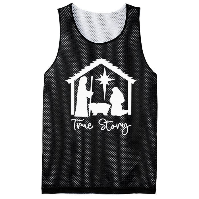 Christian Religious Christmas Nativity Scene True Story Mesh Reversible Basketball Jersey Tank