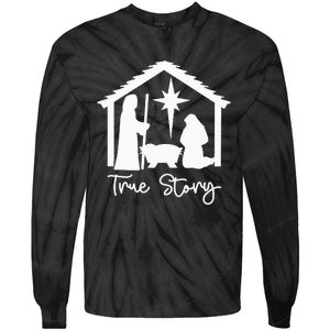 Christian Religious Christmas Nativity Scene True Story Tie-Dye Long Sleeve Shirt