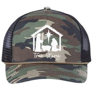 Christian Religious Christmas Nativity Scene True Story Retro Rope Trucker Hat Cap