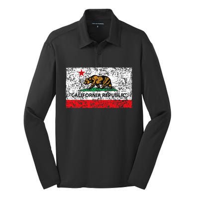 California Republic Cali Flag Socal Norcal Cencal Silk Touch Performance Long Sleeve Polo