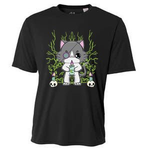 Cute Ragdoll Cat Anime Feline Goth Candle Cooling Performance Crew T-Shirt