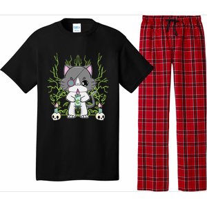 Cute Ragdoll Cat Anime Feline Goth Candle Pajama Set