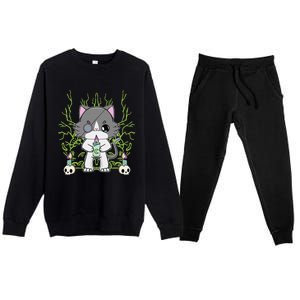 Cute Ragdoll Cat Anime Feline Goth Candle Premium Crewneck Sweatsuit Set