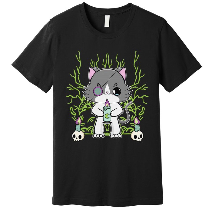 Cute Ragdoll Cat Anime Feline Goth Candle Premium T-Shirt