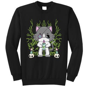 Cute Ragdoll Cat Anime Feline Goth Candle Tall Sweatshirt