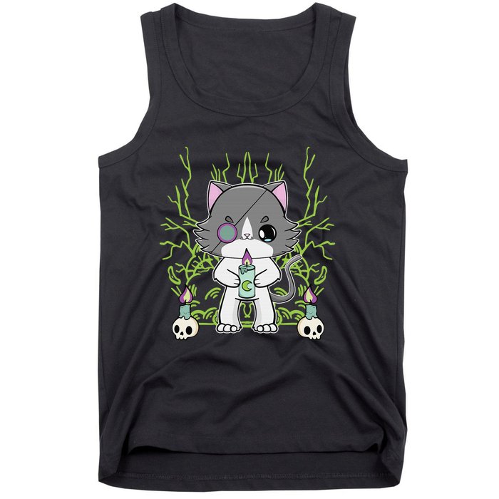 Cute Ragdoll Cat Anime Feline Goth Candle Tank Top