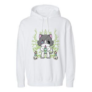 Cute Ragdoll Cat Anime Feline Goth Candle Garment-Dyed Fleece Hoodie