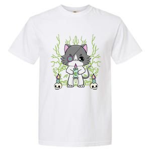 Cute Ragdoll Cat Anime Feline Goth Candle Garment-Dyed Heavyweight T-Shirt