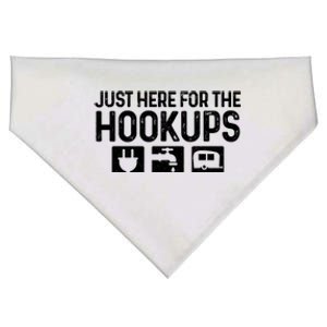 Camping Rv Caravan Motorhome Just Here For The Hookups Funny Cute Gift USA-Made Doggie Bandana