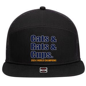 Cats & Rats & Cups 7 Panel Mesh Trucker Snapback Hat