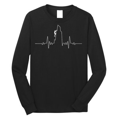 Cool Rock Climbing For Men Women Mountain Rock Climbers EKG Long Sleeve Shirt