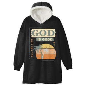 Cool Retro Christian Saying God Is Good All The Time Hooded Wearable Blanket