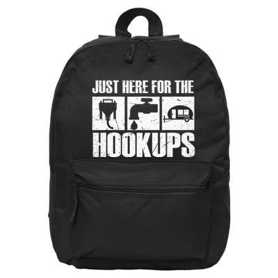 Camping Rv Caravan Motorhome Just Here For The Hookups 16 in Basic Backpack