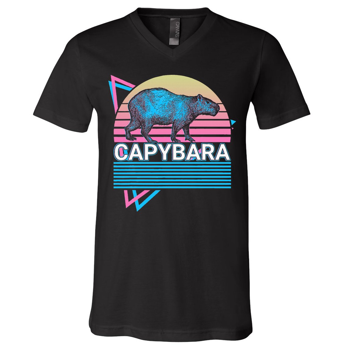 Capybara Retro V-Neck T-Shirt