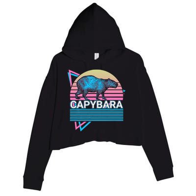Capybara Retro Crop Fleece Hoodie