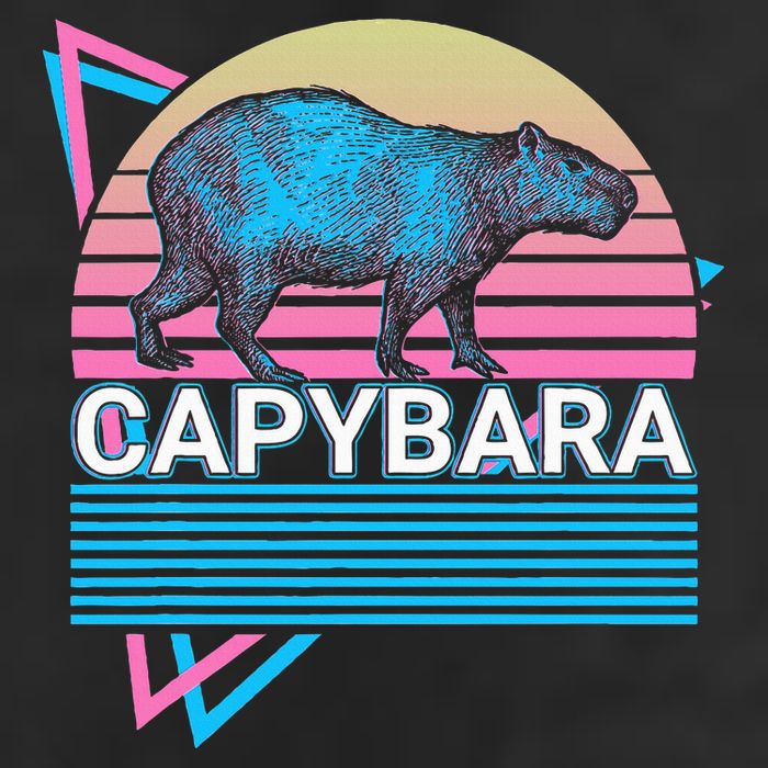 Capybara Retro Crop Fleece Hoodie