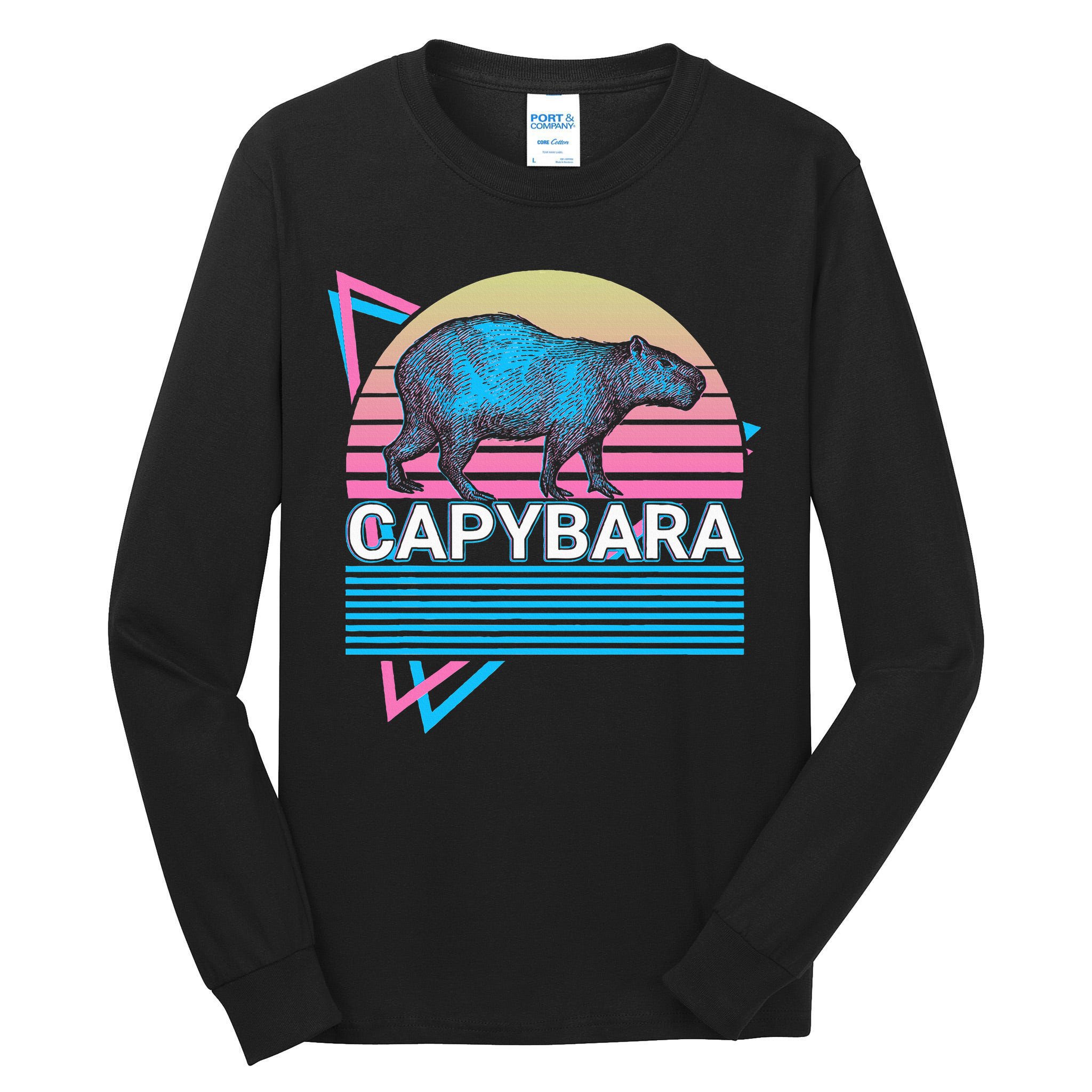 Capybara Retro Tall Long Sleeve T-Shirt