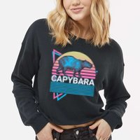 Capybara Retro Cropped Pullover Crew
