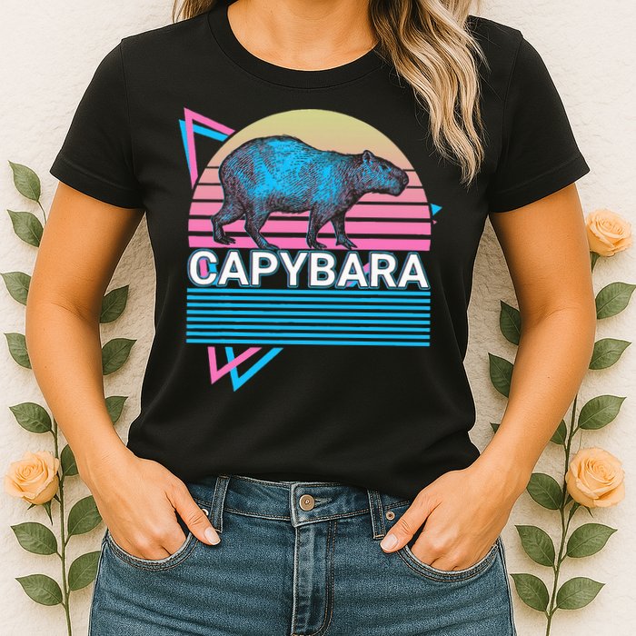 Capybara Retro Womens T-Shirt