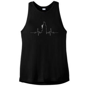 Cool Rock Climbing For Men Women Mountain Rock Climbers EKG Ladies PosiCharge Tri-Blend Wicking Tank