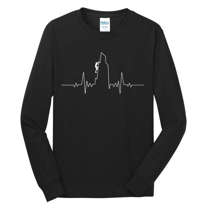 Cool Rock Climbing For Men Women Mountain Rock Climbers EKG Tall Long Sleeve T-Shirt