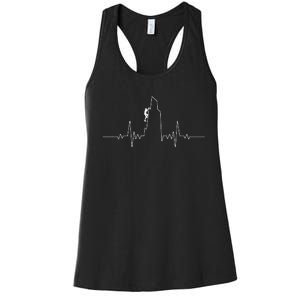 Cool Rock Climbing For Men Women Mountain Rock Climbers EKG Women's Racerback Tank