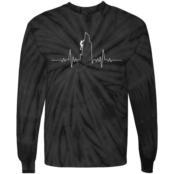 Cool Rock Climbing For Men Women Mountain Rock Climbers EKG Tie-Dye Long Sleeve Shirt