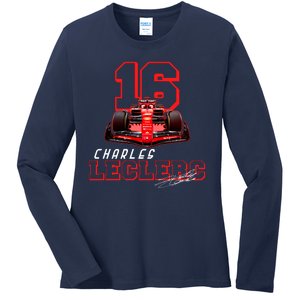 Cool Racing Charles Leclerc Signature Ladies Long Sleeve Shirt