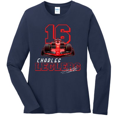 Cool Racing Charles Leclerc Signature Ladies Long Sleeve Shirt