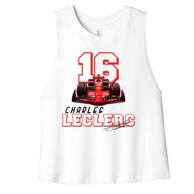 Cool Racing Charles Leclerc Signature Women's Racerback Cropped Tank