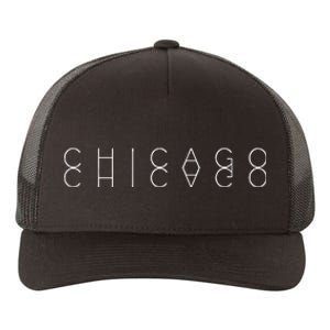 Chicago Reflections Chicagoan Word Art Souvenir Yupoong Adult 5-Panel Trucker Hat