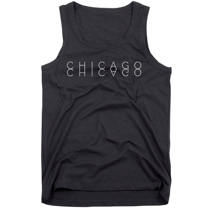 Chicago Reflections Chicagoan Word Art Souvenir Tank Top