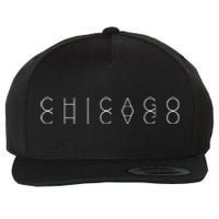 Chicago Reflections Chicagoan Word Art Souvenir Wool Snapback Cap