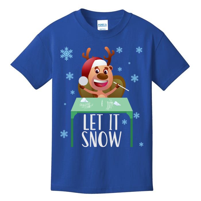 Christmas Reindeer Cocaine Santa Sweater Let It Snow Gift Kids T-Shirt