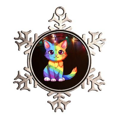 Cat Rainbow Color Lgbtq Ally Pride Rainbow Equality Metallic Star Ornament