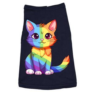 Cat Rainbow Color Lgbtq Ally Pride Rainbow Equality Doggie Tank