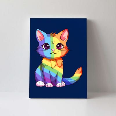 Cat Rainbow Color Lgbtq Ally Pride Rainbow Equality Canvas