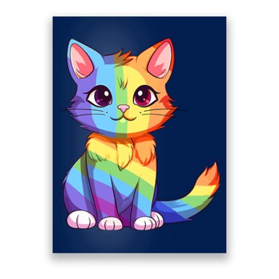 Cat Rainbow Color Lgbtq Ally Pride Rainbow Equality Poster