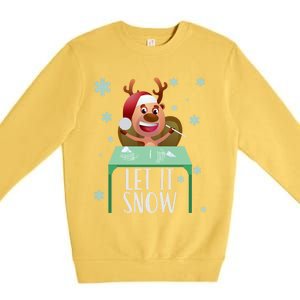 Christmas Reindeer Cocaine Santa Sweater Let It Snow Gift Premium Crewneck Sweatshirt