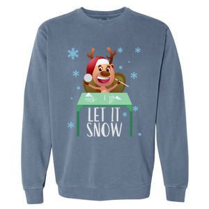 Christmas Reindeer Cocaine Santa Sweater Let It Snow Gift Garment-Dyed Sweatshirt