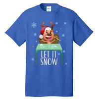 Christmas Reindeer Cocaine Santa Sweater Let It Snow Gift Tall T-Shirt