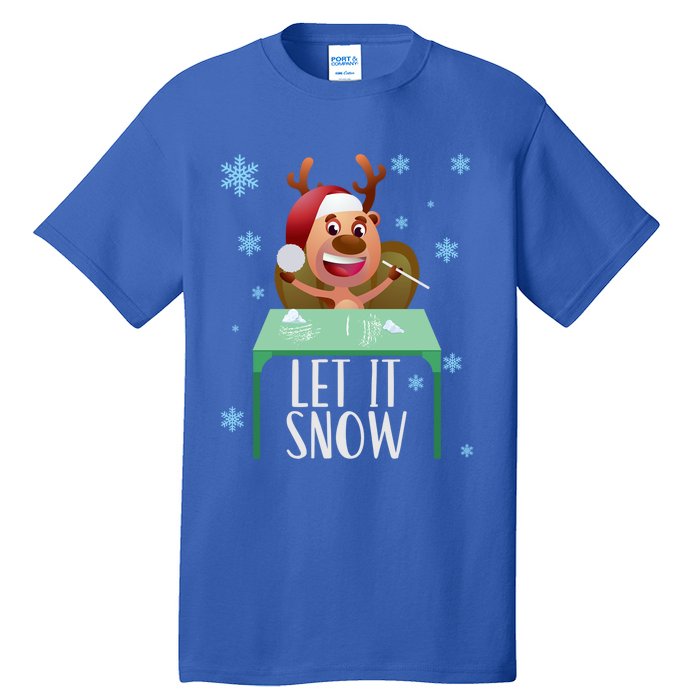 Christmas Reindeer Cocaine Santa Sweater Let It Snow Gift Tall T-Shirt