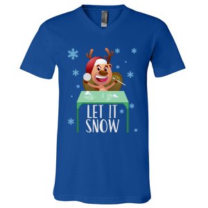 Christmas Reindeer Cocaine Santa Sweater Let It Snow Gift V-Neck T-Shirt