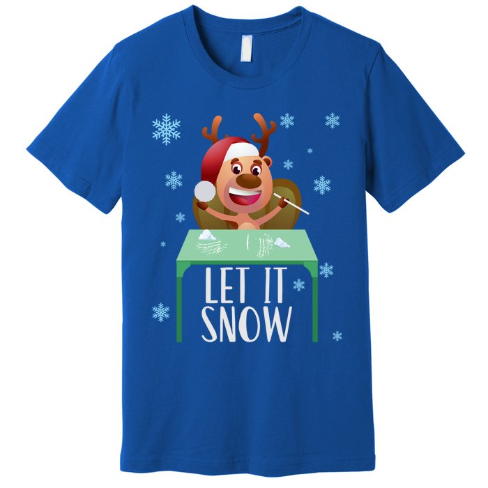 Christmas Reindeer Cocaine Santa Sweater Let It Snow Gift Premium T-Shirt