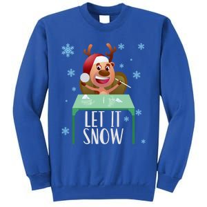 Christmas Reindeer Cocaine Santa Sweater Let It Snow Gift Tall Sweatshirt